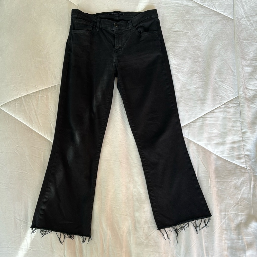 J Brand Cropped Flair Black Jeans